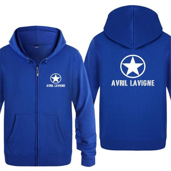 

mens hoodie avril lavigne printed hoodies men hip hop fleece long sleeve men's zipper jacket sweatshirt casual man cardigan coat, Black