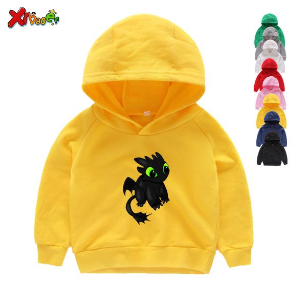 

2t-8t toothless hoodies men cute how to train your dragon cartoon hoodies summer grey clothes cotton ing, Black