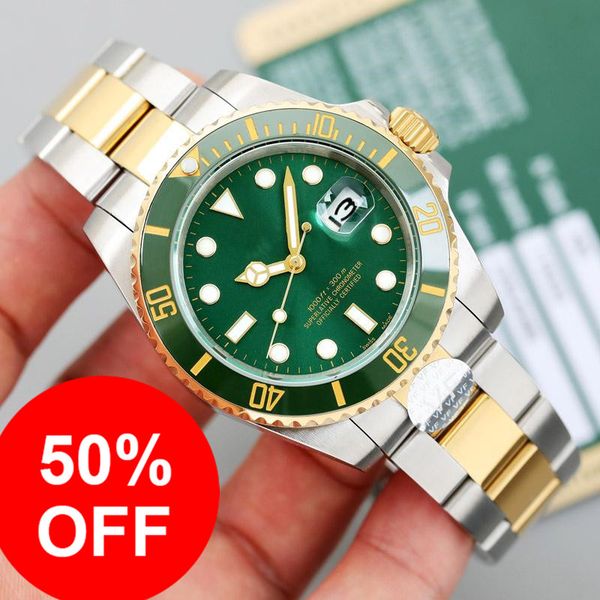 

зеленый керамический безель glide lock дизайнер мужской роскошный 2813 автоматический механизм механические часы ss спортивная мода мужские, Slivery;brown