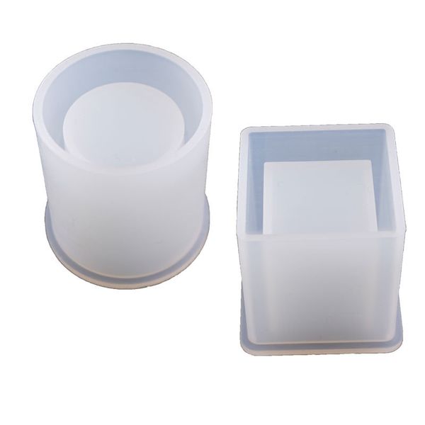 

silicone mold diy pen holder container making moulds pen brush pencil vase translucent resin mold clay craft moulds round square