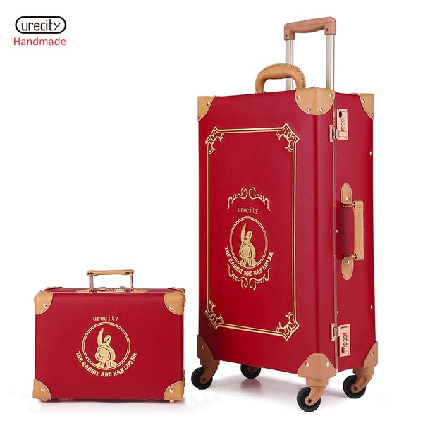 

ретро pu кожаный чемодан тележка с поворотными роликами для мужчин и женщин