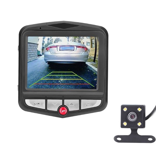 

2.4" hd 1080p dual lens rearview car dvr camera video recorder dash cam g-sensor