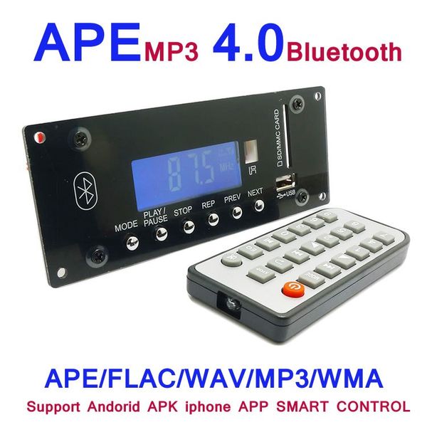 Freeshipping MP3 Decoding Board 4.0 etooth Wireless Audio Modul USB SD Radio APE FLAC WMA AUX Externe Signalquelle Interferenz Board