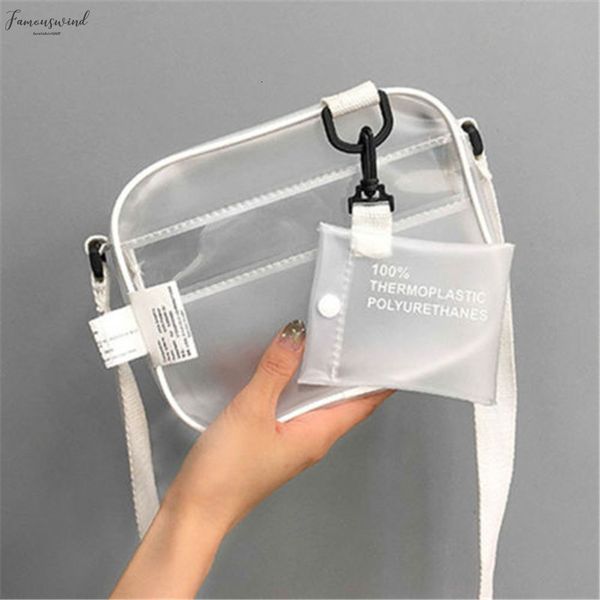 

new pvc clear jelly bag transparent messenger bag handbags womens fashion flap style shoulder bag leather casual handbag