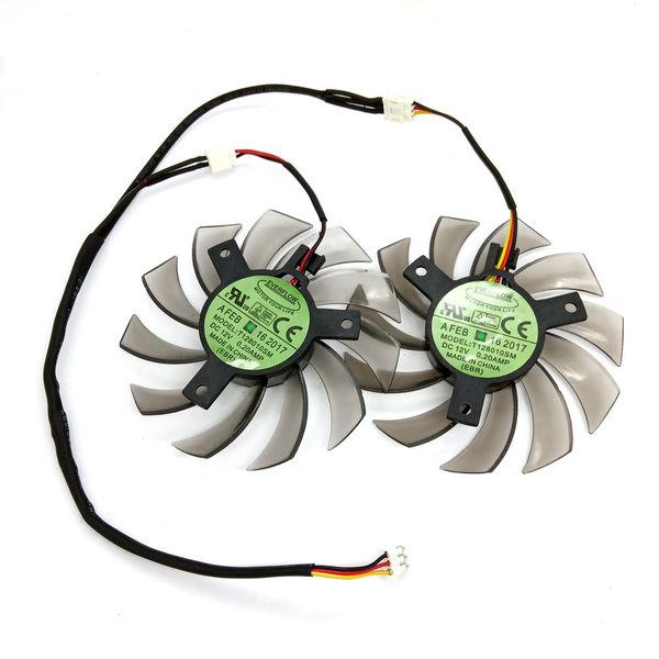 Novo original para ventilador de refrigeração da placa gráfica Gigabyte T128010SM 12V 0,20A Diâmetro 74MM pitch 39MM