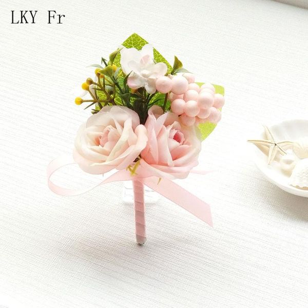 

lky fr boutonniere flowers buttonhole wedding corsages and boutonnieres silk groom boutonniere man wedding planner marriage pins fbzrn, Black;gray