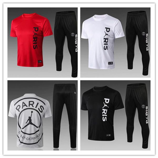 

2018 2019 PSG shorts sleeves soccer training suit 18/19 Survetement paris Jordam X MBAPPE maillot de football shirts uniforms kit