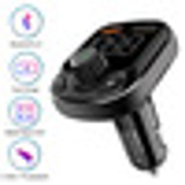 

2019 qc 3.0 dual usb universal car charger fm transmitter for bluetooth music receiver drop shipping