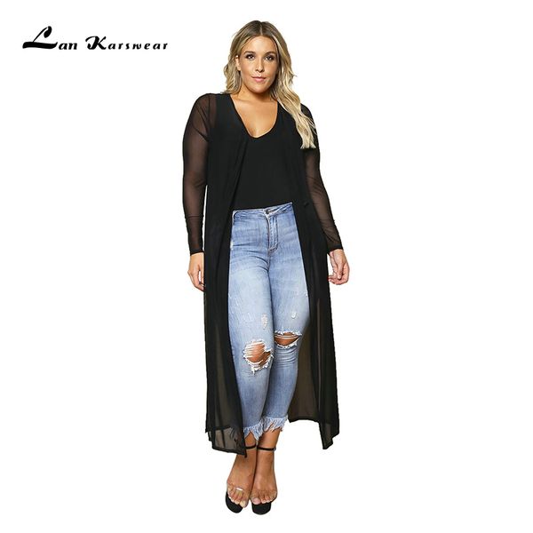 

lan karswear beach cape xxxl long cardigan solid full pearl chiffon solid color perspective large size clothes w, White