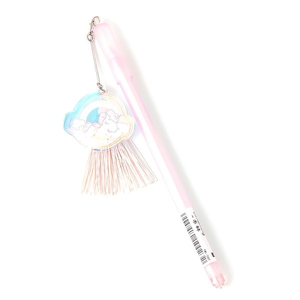 

cute unicorn ball plush pendant gel pen 0.5 mm black ink neutral pen stationery school supplies promotional gift
