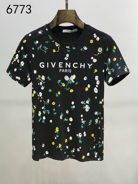 

givens mens t shirt luxury mens designer t shirt 2020ss new floral print cotton tees trend black mens summer shorts, White;black