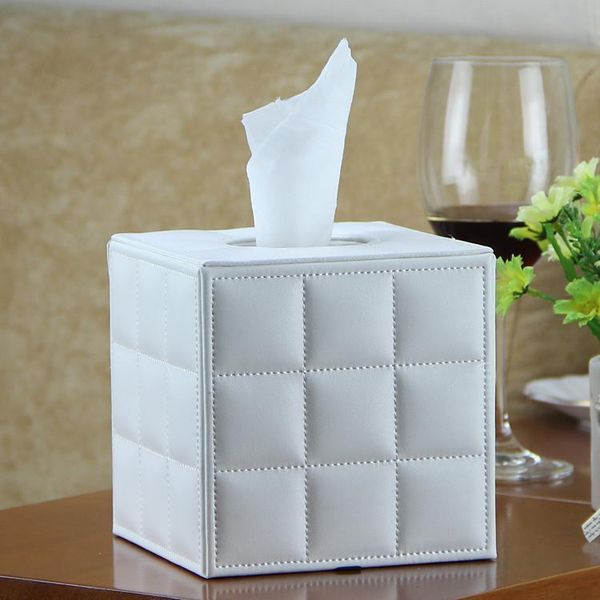 

quality pu leather square household tissue box l table napkin holder modern fashion