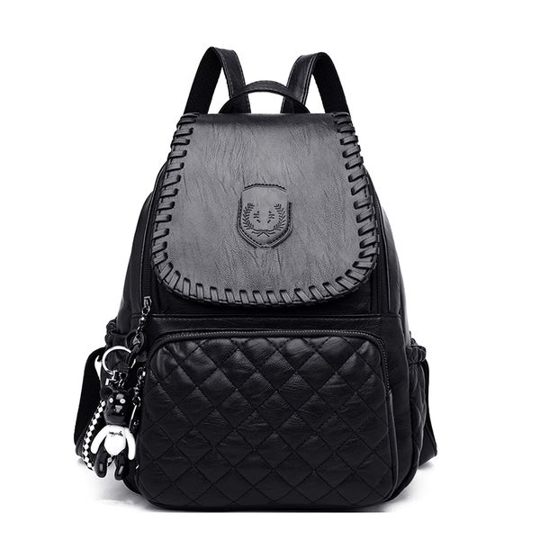 

personalized backpack woman diamond-shaped large-capacity casual zipper with charm cartoon cute backpack