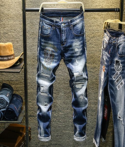 

2020 мужские джинсы pour men s hip hop clothing designer мужские дизайнерские джинсы брюки мужские дизайнерские брюки хип-хоп мужские джинсы, Blue
