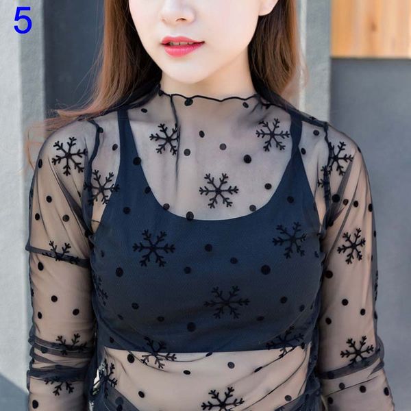

sweet women blouse see through transparent mesh long sleeve sheer blouses shirt tee b2cshop jy19, Blue;gray