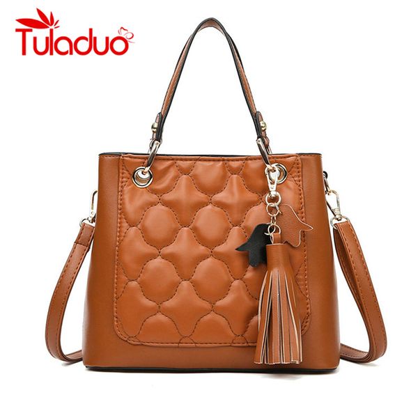 

leather handbags women bags tassel ladies shoulder hand bags for women 2020 large casual tote sac bolsa feminina