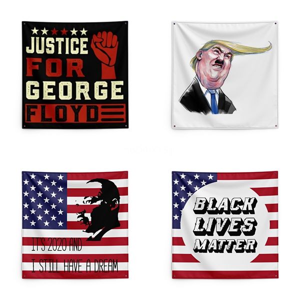 

justice for george floyd printing tapestry black lives matter household wall banner 150*150cm #qa54238
