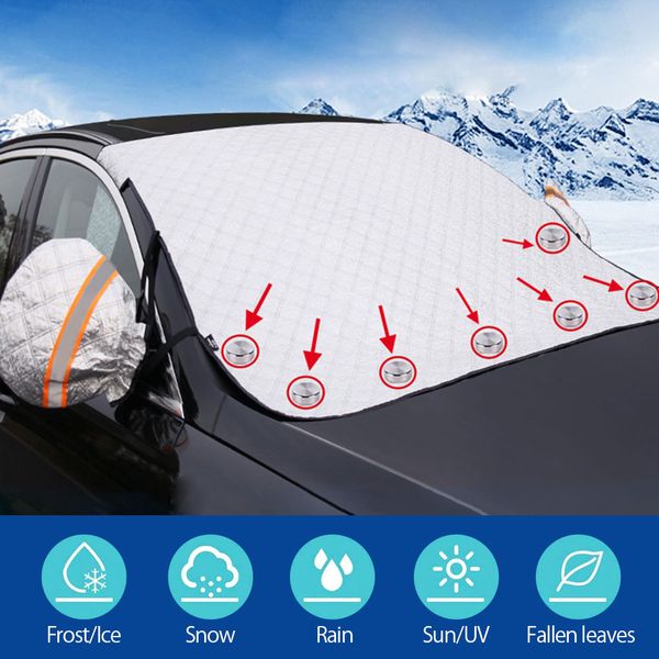 

car windscreen magnetic snow ice cover with two mirror covers windshield ice cover dust sun shade protector in all weather