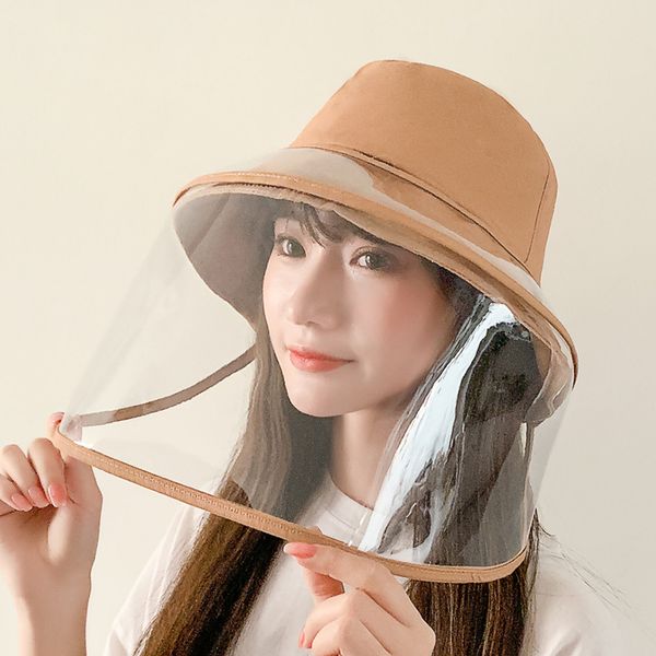 

anti-fog fisherman hat summer anti-saliva bucket hats big brim transparent tpu protection removable fisherman hat sun cap
