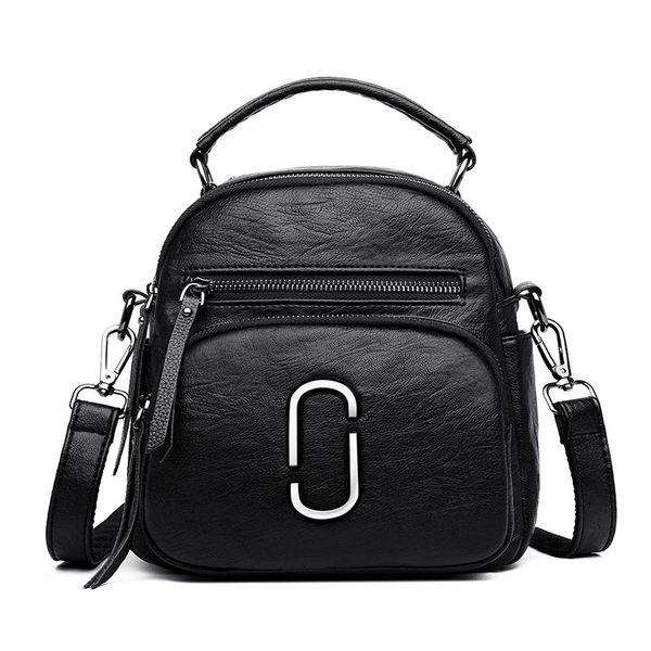 

2019 fashion lady pu leather messenger women's backpack crossbody shoulder bag multi-purpose design bag