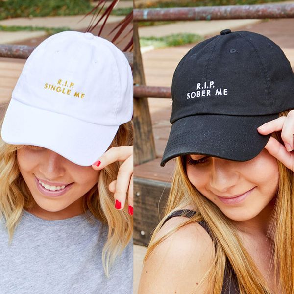 

bachelor party baseball cap for women 100% cotton adjustable fashion dad hat rip single me rip sober me embroidery caps, Blue;gray