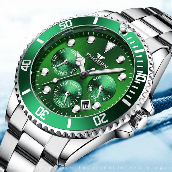 

fngeen series brand men's watch quartz waterproof men's watch boy student clock mens watches montre homme relogio masculino, Slivery;brown