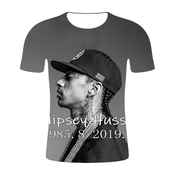 

R.I.P Mens nipsey hussle Tshirts 3D Rapper American O-neck Summer Designer Hot Tees Short Sleeved Tops