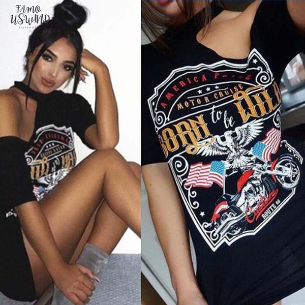 

2020 fashion women vintage off shoulder rock style long t shirt summer spring t shirt women party beach cotton blend womens, White