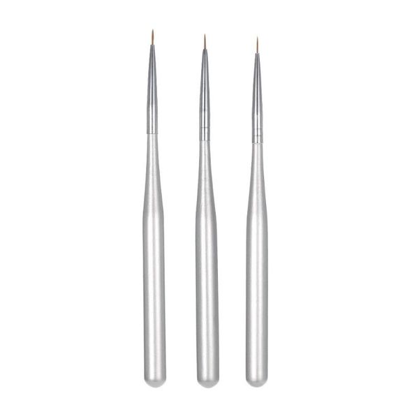 

3pcs/set professional acrylic nail art brush set nal art painting brushes for uv gel builder nail drawing line, Yellow