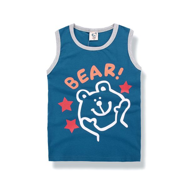 

Origin of goods 2019 new Korean version of the children's knitted vest cotton cartoon printing children's bottoming vest, Blue