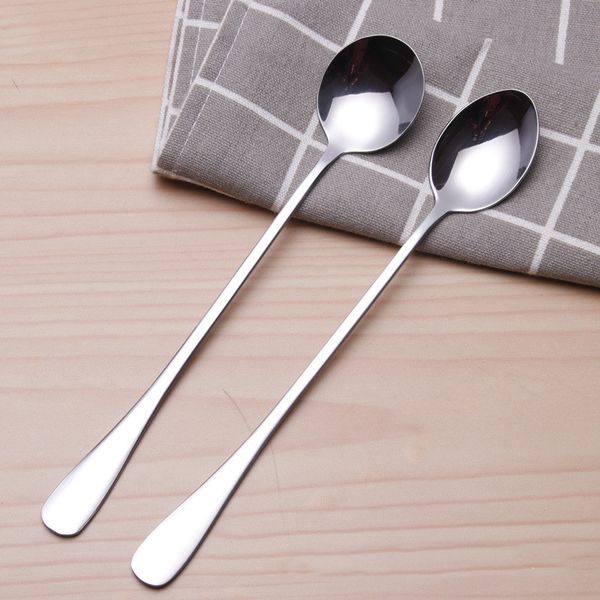 

2020 Stainless Steel Long Handle Spoon Coffee Latte Ice Cream Soda Sundae Cocktail Scoop Free Shipping