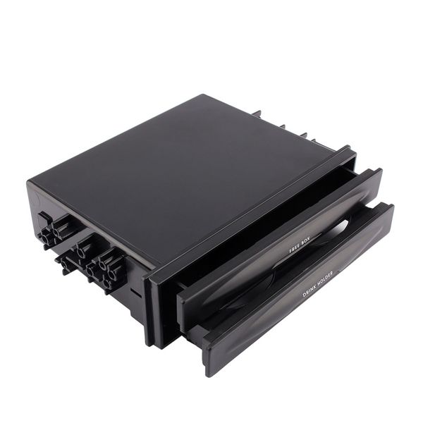 

oversea new universal car auto double din radio pocket drink cup holder+storage box black color