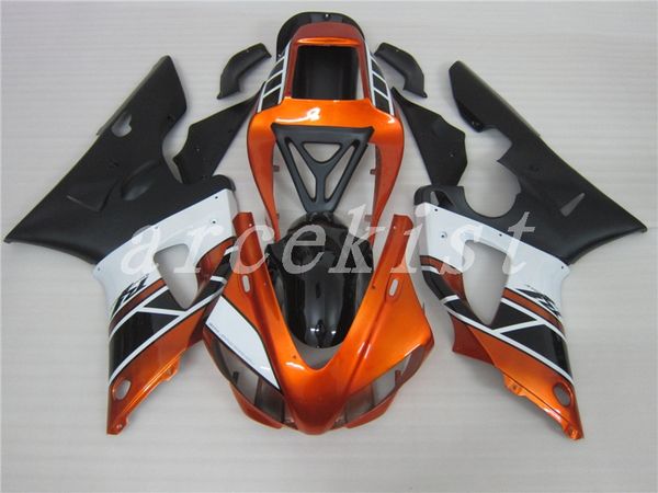

новые комплекты abs fairing fit для yamaha yzf-r1 98 99 yzf1000 1998 1999 r1 обтекателей набора беспошлинных оранжевых черных