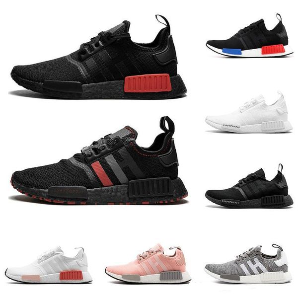 

2019 nmd r1 primeknit triple black white red og pink men women outdoor shoes runner breathable sports shoe trainer fashion sneakers
