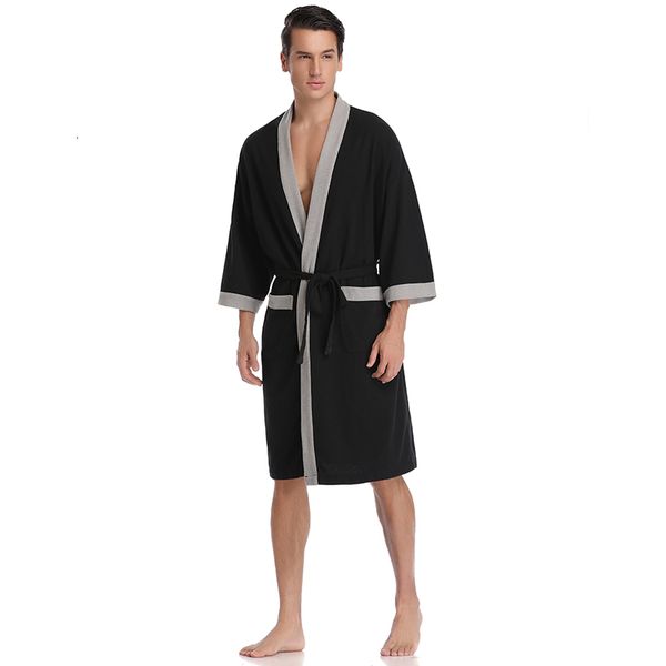 

aibrou summer couple series men pajamas set blue men sleepwear suit loose leisure homewear clothing nightwear bath robe, Black;brown