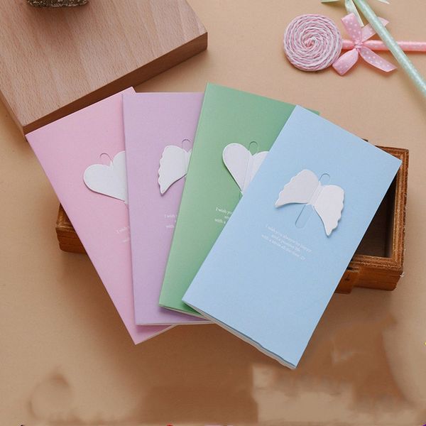 

12pcs three-dimensional heart-shaped greeting card diy korean creative love wings festival small card holiday