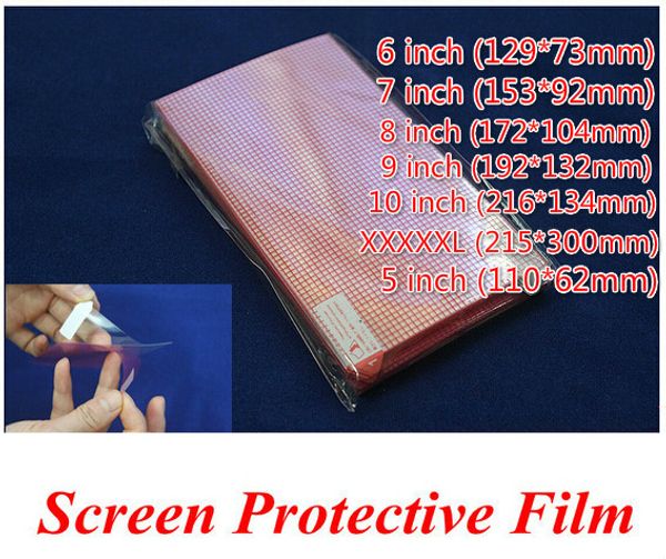 Freies Schiff 100 stücke KLAR Universal XXXXL 5 6 7 8 9 10 zoll Grid Screen Protector Verbund film für Handy GPS MP4 PDA