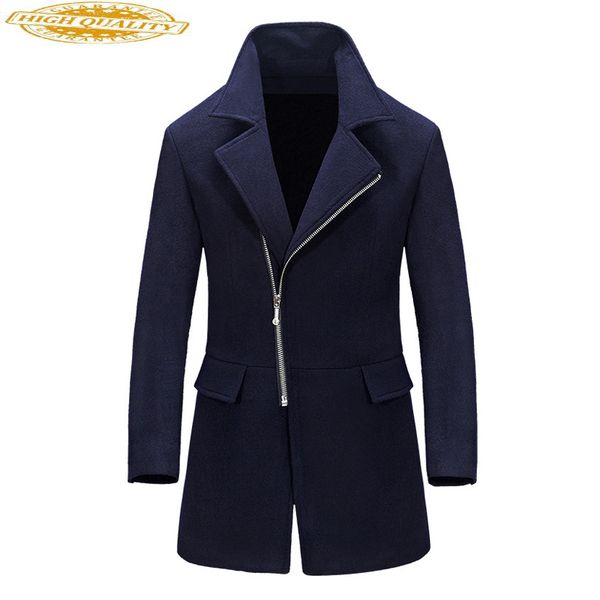 

woolen coat men winter wool jacket men's coat casual mens coats overcoats new arrival 2020 outwear abrigo hombre kj242, Black