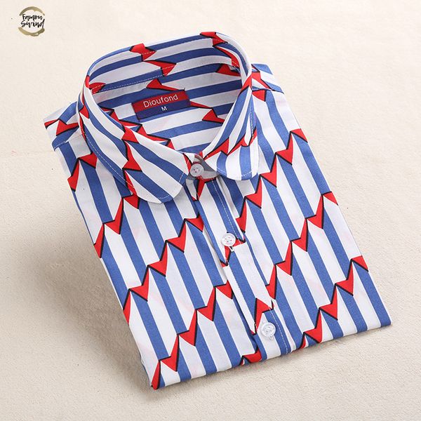 

red rose shirt print women new spring cotton long sleeve women blouses fashion blusas femininas plus size, White