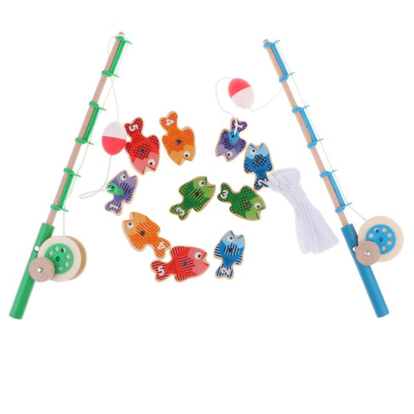 

wooden magnetic fishing toy catch and count fishing game developmental toy