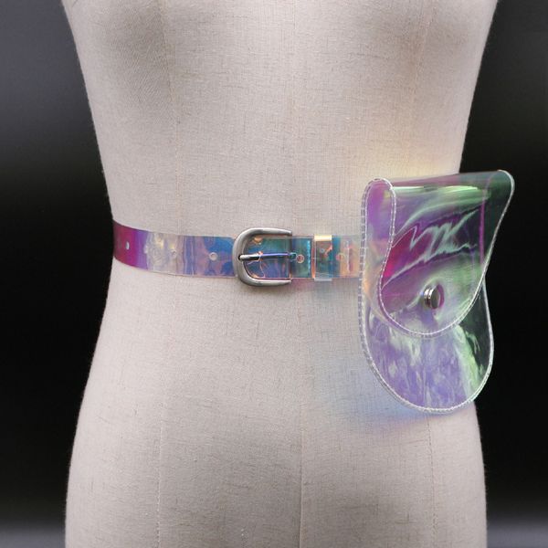 

desigern women belt new autumn fashion tide symphony transparent semi-circular waist belt women pvc leather, Black;brown