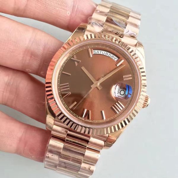 

40mm roman digital dial 18ct rose gold shell chocolate 228235 series automatic movement 3255 sapphire glass headband parachrom, Slivery;brown