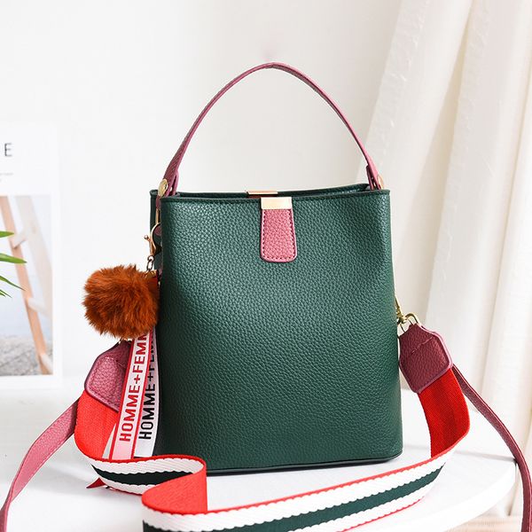 

bag women's fashion single shoulder bag women's oblique 2020 new solid color large capacity bucket
