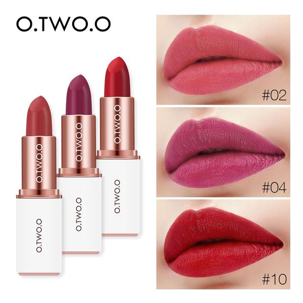 

o.two.o 12 colors velvet lipstick moisturizing long lasting makeup waterproof pigments make up matte lipsticks beauty lips