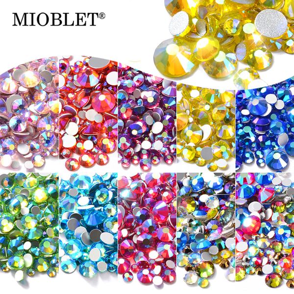 

mixed ss6-ss20 ab colorful crystal nail rhinestones non ix flatback glass stones 3d glitter decorations gems nails accessory, Silver;gold