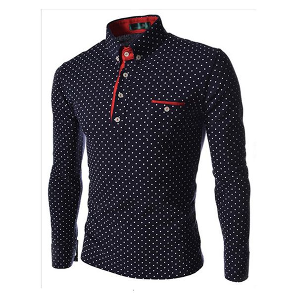 

polka dot print yong men's shirts -3xl american fashion man slim fit full sleeve casual boy clothes drop shipping, White;black