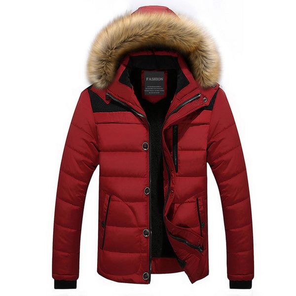 

winter parka men fur hooded thicken coats jaqueta masculina mens winter down warm velvet overcoat plus size 5xl 6xl coat clothes, Tan;black