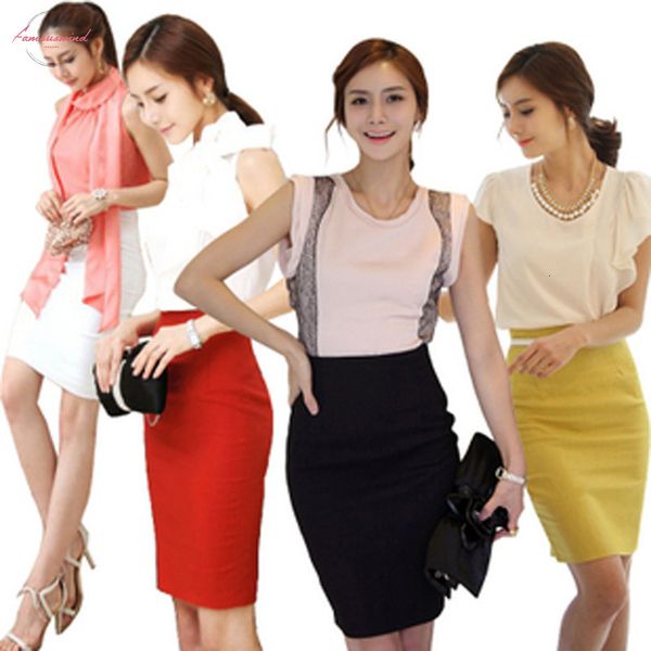 

xs 3xl women candy colors pencil skirt fashion ol slim bodycon skirt business wear high waist elegant summer long skirts faldas, Black