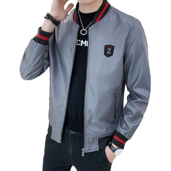 

men's leather jacket slim fit pu men's winter jackets jacket made of pu leather for men a521-8362, Black