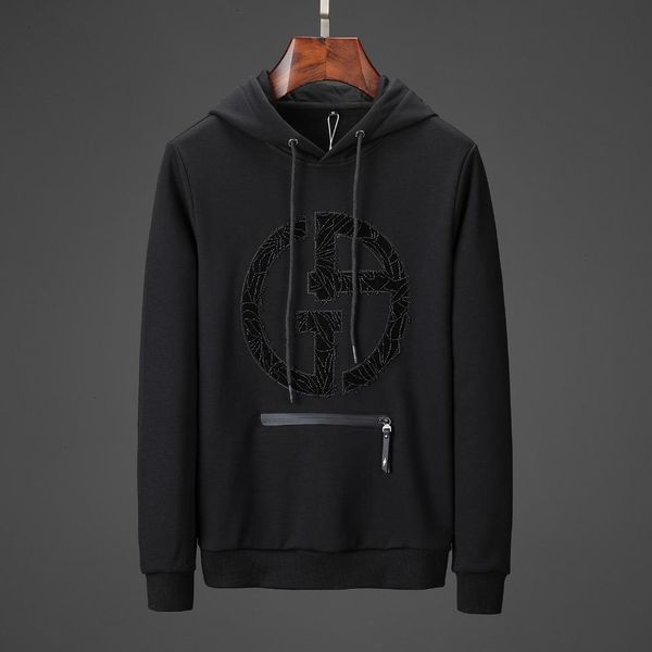 

2019 autumn and winter men 's hooded sweater pengda 19820005, Black